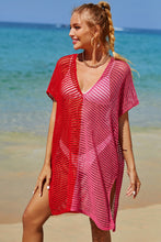 Load image into Gallery viewer, Openwork Contrast Slit Knit Cover Up (multiple color options)
