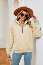 Load image into Gallery viewer, Half-Zip Dropped Shoulder Sweatshirt (multiple color options)
