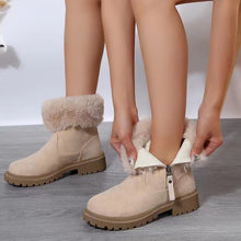 Load image into Gallery viewer, Suede Faux Fur Boots with Side Zipper (multiple color options)
