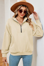 Load image into Gallery viewer, Half Zip Dropped Shoulder Sweatshirt (multiple color options)
