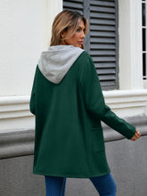 Load image into Gallery viewer, Drawstring Long Sleeve Hooded Jacket (multiple color options)
