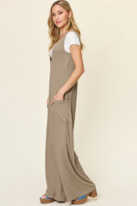 Sleeveless Wide Leg Jumpsuit with Pockets (multiple color options)