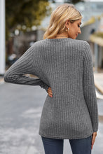 Load image into Gallery viewer, Ribbed Half Button Long Sleeve Knit Top (multiple color options)
