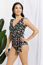Load image into Gallery viewer, Float On Ruffle Faux Wrap One-Piece in Floral
