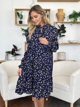 Load image into Gallery viewer, Printed Ruffle Hem Long Sleeve Tiered Dress (multiple color options)
