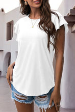 Load image into Gallery viewer, Ruffled Round Neck Cap Sleeve Top (multiple color options)
