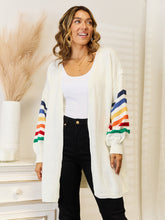 Load image into Gallery viewer, Striped Open Front Dropped Shoulder Cardigan (multiple color options)
