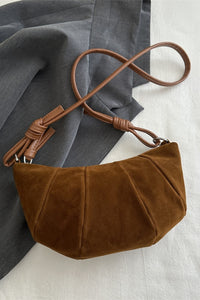 Suede Croissant Shape Shoulder Bag (multiple color options)