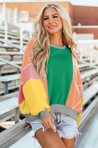 Color Block Round Neck Long Sleeve Top (multiple color options)