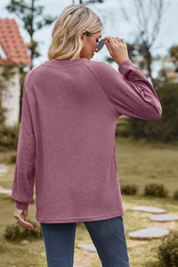 Round Neck Raglan Sleeve Top (multiple color options)