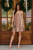 Champagne Toast Velvet Holiday Dress