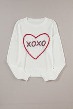 Load image into Gallery viewer, XOXO Round Neck Drop Shoulder Sweater (2 color options)
