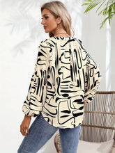 Load image into Gallery viewer, Printed Notched Long Sleeve Blouse
