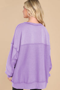 Exposed Seam Long Sleeve Sweatshirt (multiple color options)