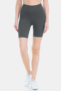 High Waist Active Shorts in Charcoal