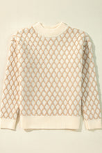 Load image into Gallery viewer, Diamond Pattern Mock Neck Long Sleeve Sweater
