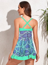 Load image into Gallery viewer, Crisscross Printed Plunge Wide Strap Two-Piece Swim Set (multiple color options)
