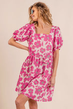 Load image into Gallery viewer, Printed Square Neck Puff Sleeve Mini Dress
