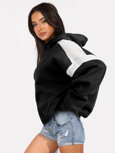 Load image into Gallery viewer, Contrast Dropped Shoulder Long Sleeve Hoodie (multiple color options)
