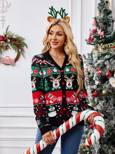 Reindeer Button Up Long Sleeve Cardigan (multiple color options)