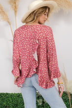 Load image into Gallery viewer, Floral Ruffle Detail Top
