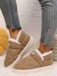 Thermal Corduroy Slip-On Booties