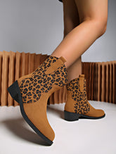 Load image into Gallery viewer, Leopard Suede Block Heel Boots (2 color options)
