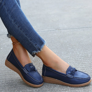 Weave Wedge Heeled Loafers (multiple color options)