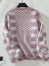 Load image into Gallery viewer, Checkered Open Front Dropped Shoulder Cardigan (2 color options)
