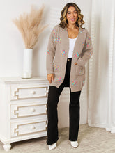 Load image into Gallery viewer, Star Pattern Open Front Cardigan with Pockets (multiple color options)
