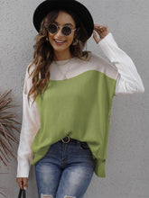 Load image into Gallery viewer, Color Block Round Neck Sweater (multiple color options)
