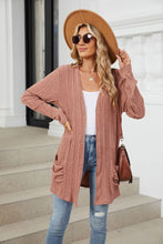 Load image into Gallery viewer, Pocketed Open Front Long Sleeve Cardigan (multiple color options)
