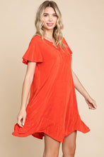 Load image into Gallery viewer, Notched Short Sleeve Dress in Scarlet
