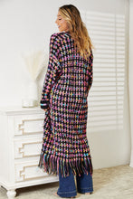 Load image into Gallery viewer, Whimsical Wanderlust Multicolored Open Front Fringe Hem Cardigan
