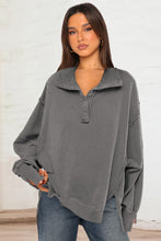 Load image into Gallery viewer, Exposed Seam Side Slit Long Sleeve Sweatshirt (multiple color options)
