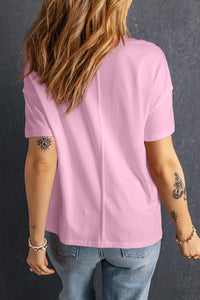Star Round Neck Short Sleeve T-Shirt (multiple color options)