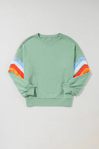 Contrast Round Neck Long Sleeve Sweatshirt (2 color options)