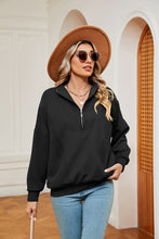 Load image into Gallery viewer, Half-Zip Dropped Shoulder Sweatshirt (multiple color options)
