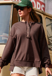 Exposed Seam Long Sleeve Sweatshirt (multiple color options)