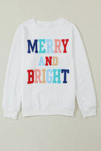 Load image into Gallery viewer, MERRY AND BRIGHT Cable Knit Pullover Sweatshirt (multiple color options)
