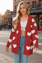 Load image into Gallery viewer, Heart Button Down Long Sleeve Cardigan (multiple color options)
