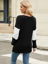 Load image into Gallery viewer, Color Block V-Neck Long Sleeve Top  (multiple color options)
