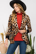 Load image into Gallery viewer, Leopard Open Front Long Sleeve Blazer
