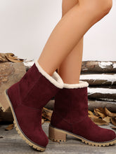 Load image into Gallery viewer, Thermal Fuzzy Block Heel Boots (multiple color options)
