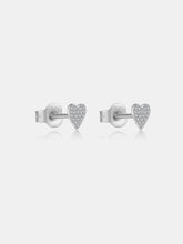 Load image into Gallery viewer, 925 Sterling Silver Zircon Heart Stud Earrings (gold or silver)
