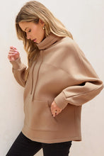 Load image into Gallery viewer, Drawstring Turtleneck Long Sleeve Sweatshirt (2 color options)
