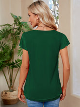 Load image into Gallery viewer, Ruched V-Neck Short Sleeve Top  (multiple color options)
