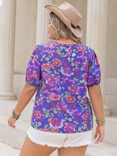 Load image into Gallery viewer, Printed Notched Short Sleeve Blouse
