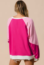 Load image into Gallery viewer, Striped Round Neck Long Sleeve Sweatshirt
