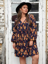 Load image into Gallery viewer, Floral V-Neck Balloon Sleeve Dress
